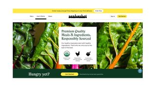 Sunbasket review: Image shows the Sunbasket website.