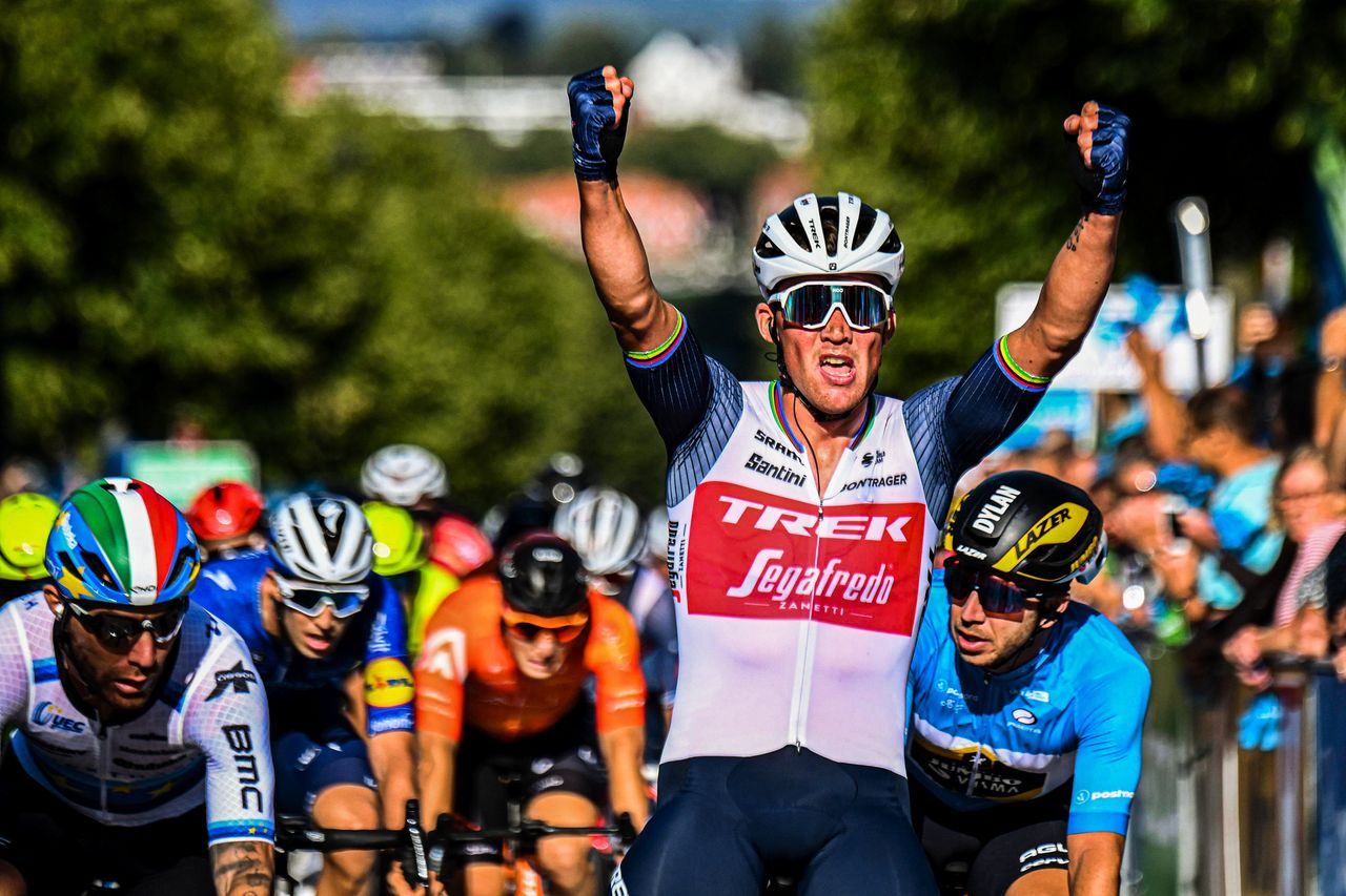 Tour of Denmark 2021 - 31st Edition - 2nd stage Ribe - Sonderborg 189,6 km - 11/08/2021 - Mads Pedersen (DEN - Trek - Segafredo) - Giacomo Nizzolo (ITA - Team Qhubeka NextHash) - photo Thomas Sjorup/CV/BettiniPhoto&Acirc;&copy;2021
