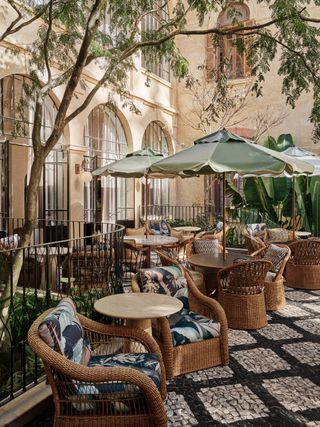 The courtyard at Soho House São Paulo