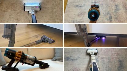 A selection of images of the best vacuum cleaners: the Shark LiftAway, the Dyson Submarine, and Dyson Animal Piston v16