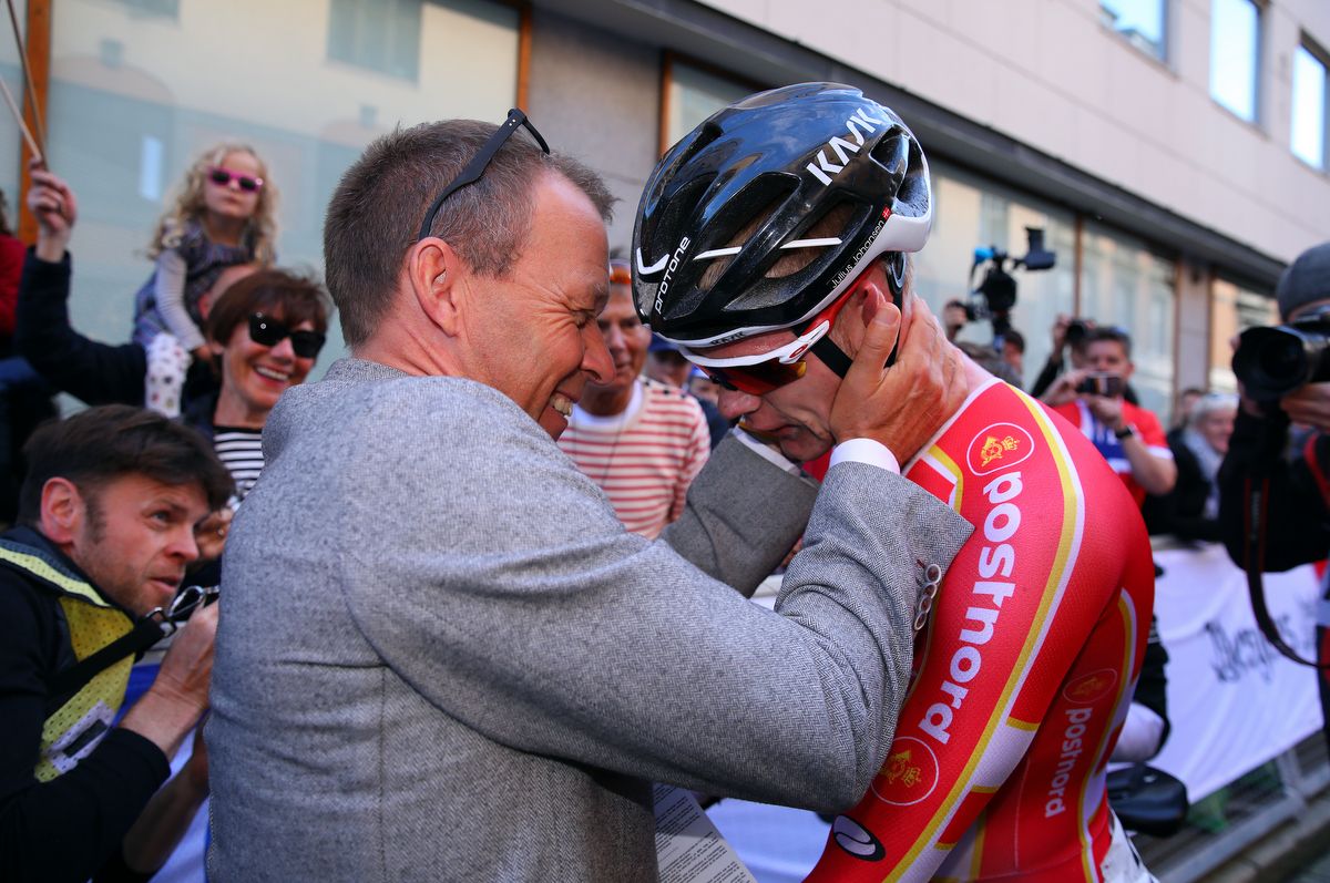 Julius Johansen (Denmark) comprehending his win