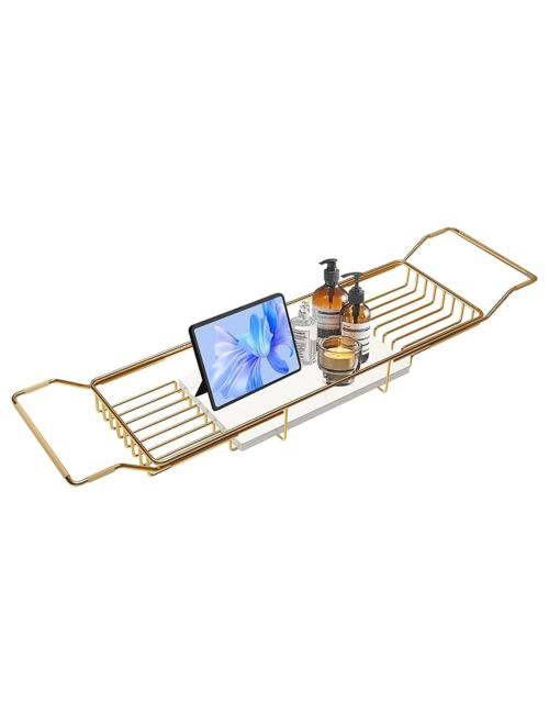 BVL Gold Bath Tray with Marble Base