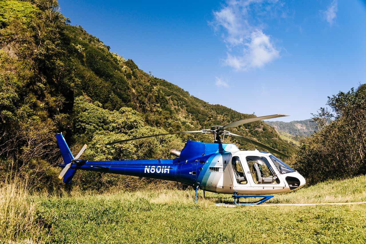 The interior of the island can only be accessed by helicopter