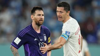 Argentina’s Lionel Messi and Poland’s Robert Lewandowski