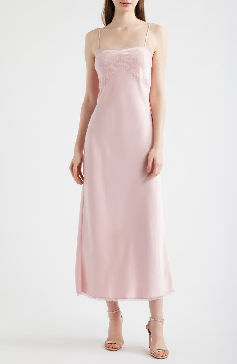Isolie Lace Satin Maxi Dress