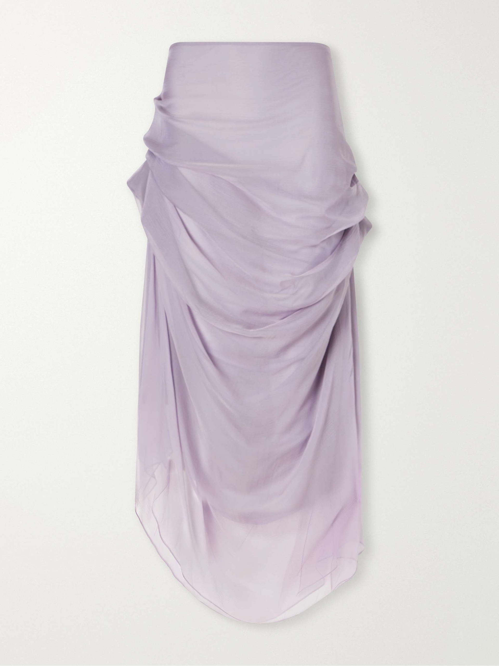 Najia Silk-Blend Chiffon Midi Skirt
