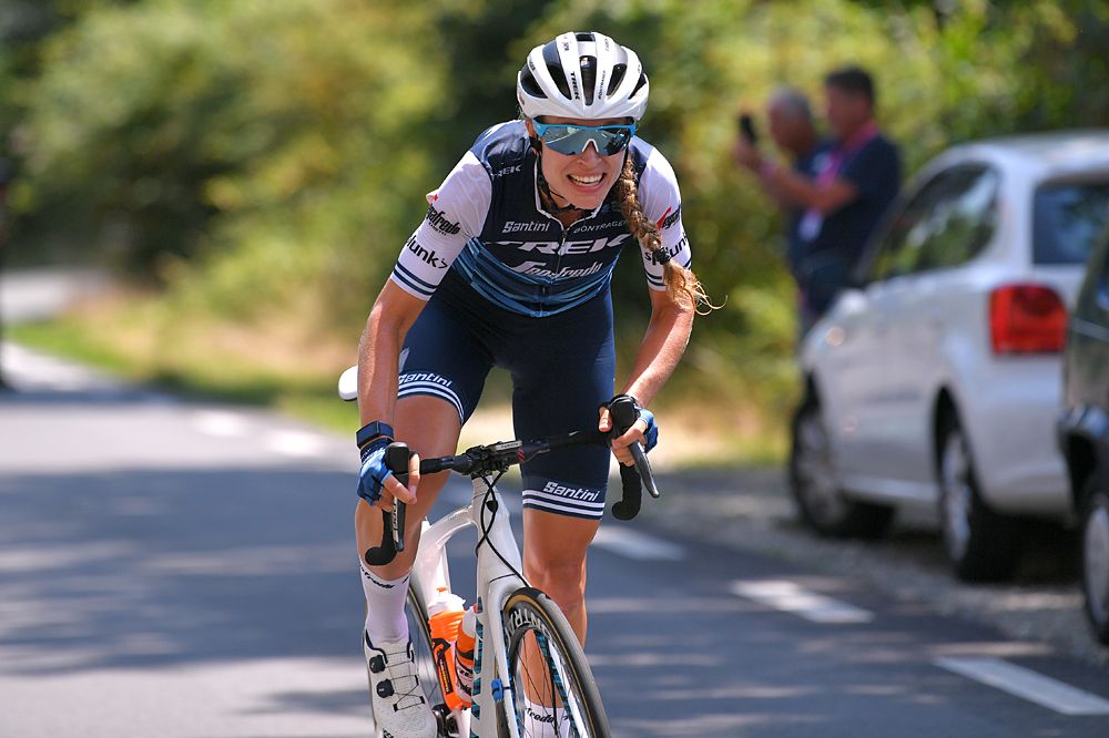 Tayler Wiles of United States and Team Trek- Segafredo goes on the attack stage 3 Giro Rosa