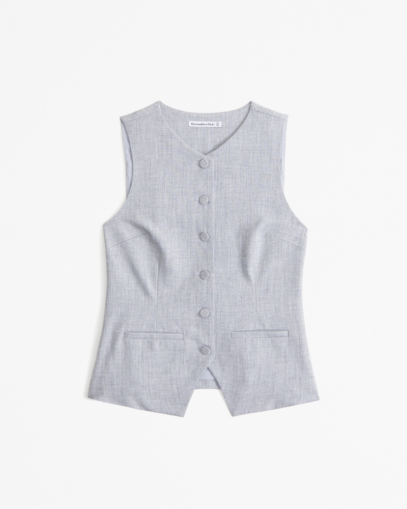 Long-Length Tailored Vest Set Top