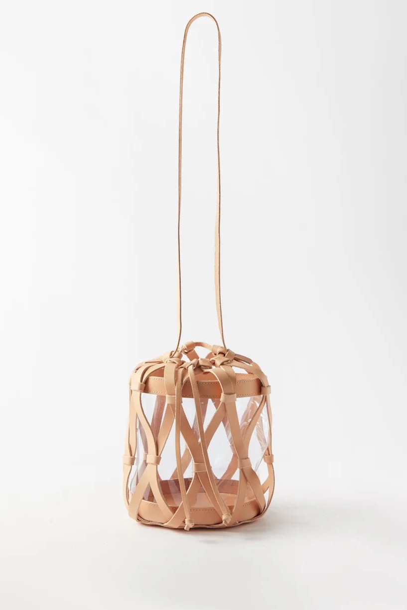 Ancient Greek Sandals Net medium leather and PVC bucket bag