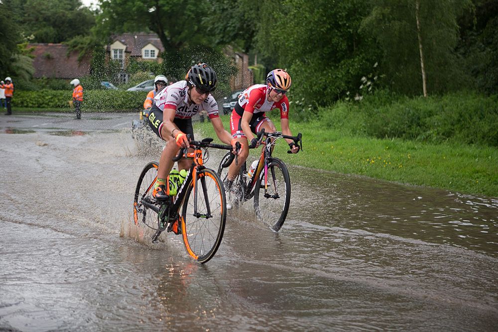With 20 km to go, Malgorzata Jasinska (POL) of Ale-Cipollini Cycling Team and Amalie Dideriksen (DEN) of Boels-Dolmans Cycling Team puts a 50 second gap between them and the peloton during the Aviva Women's Tour 2016 - Stage 2