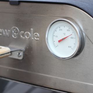 Temperature gauge on a Drew & Cole wood fired pizza oven