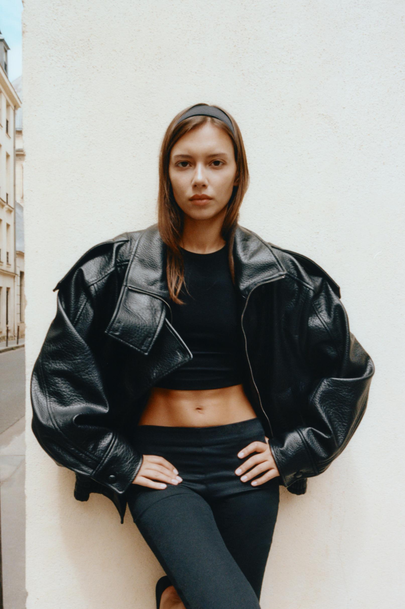 Faux Leather Jacket - Black - Xs
