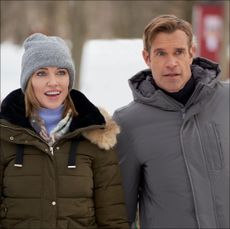 Katie Cassidy and Stephen Huszar in Hallmark Channel's A Royal Christmas Crush