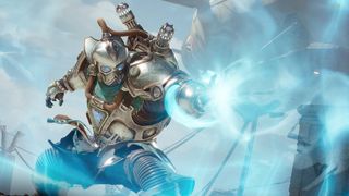 Highguard character Koldo wields magical blue lasers