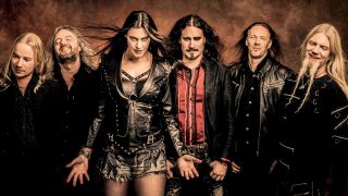 Nightwish posing for a photograph in 2015