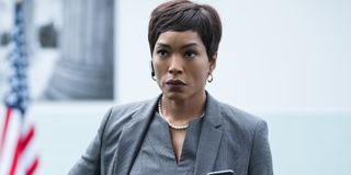 Angela Bassett taking an important phone call at the office in Mission:Impossible - Fallout.