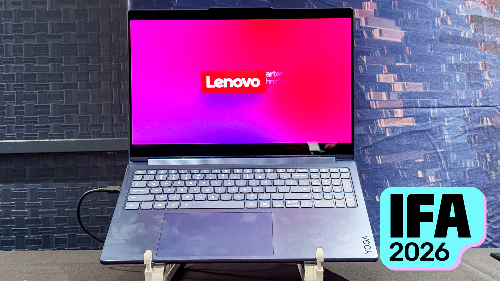 The Lenovo Yoga Flip 9n 2-in-1 with an IFA 2026 badge
