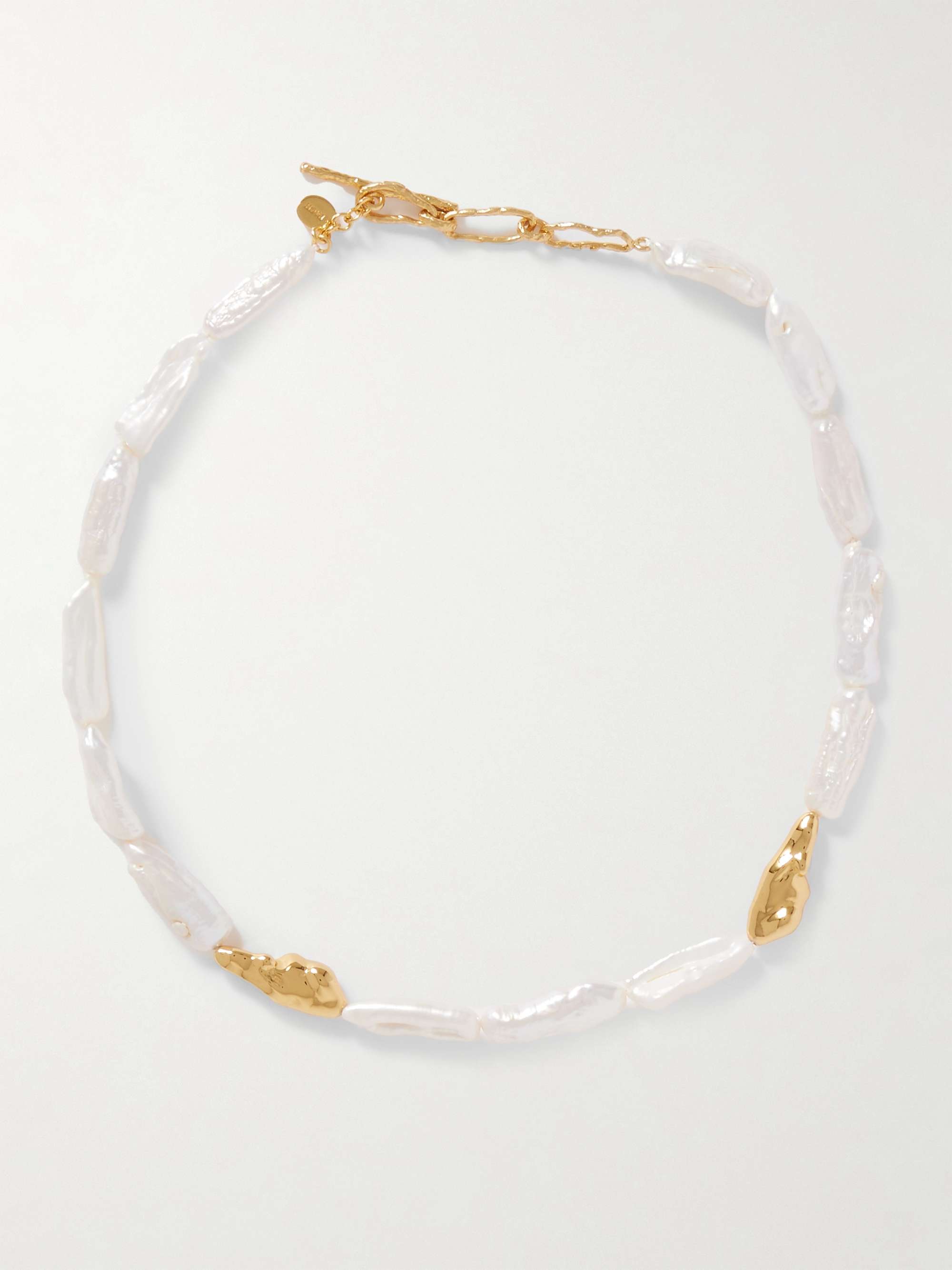 Birch Gold-Plated Pearl Necklace