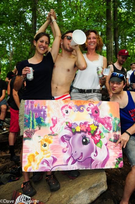 Fans were in a festive mood near the top of the course