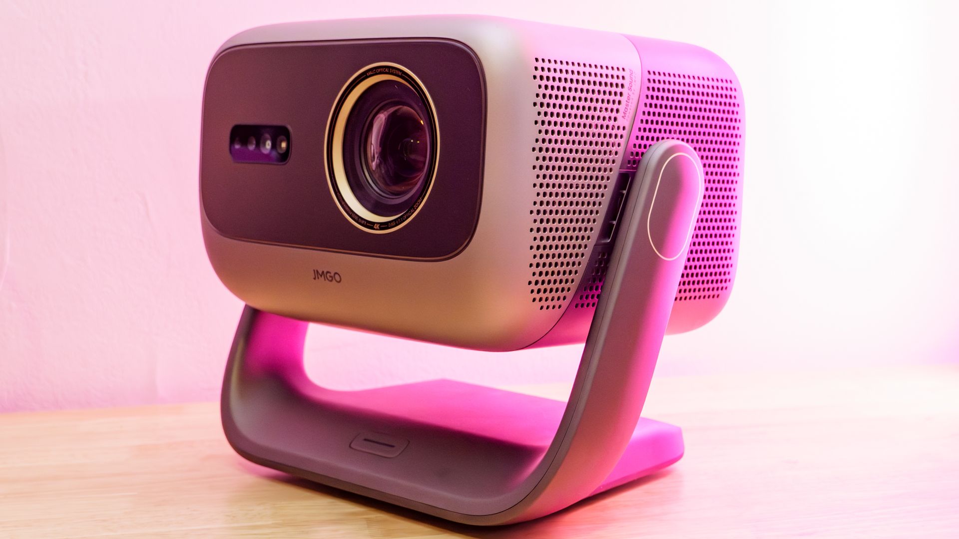 A JMGO N3 Ultimate projector on a desk
