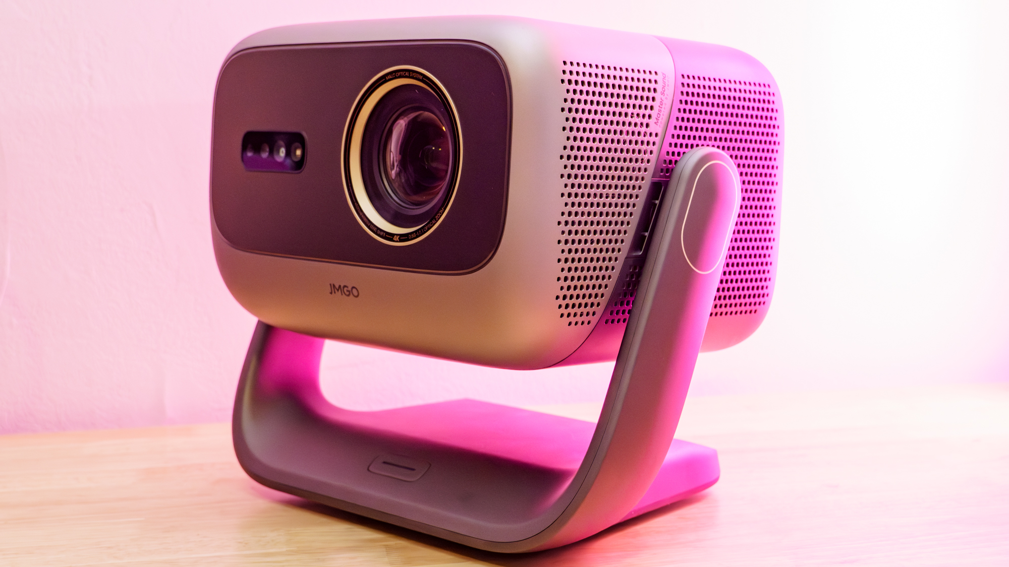 A JMGO N3 Ultimate projector on a desk