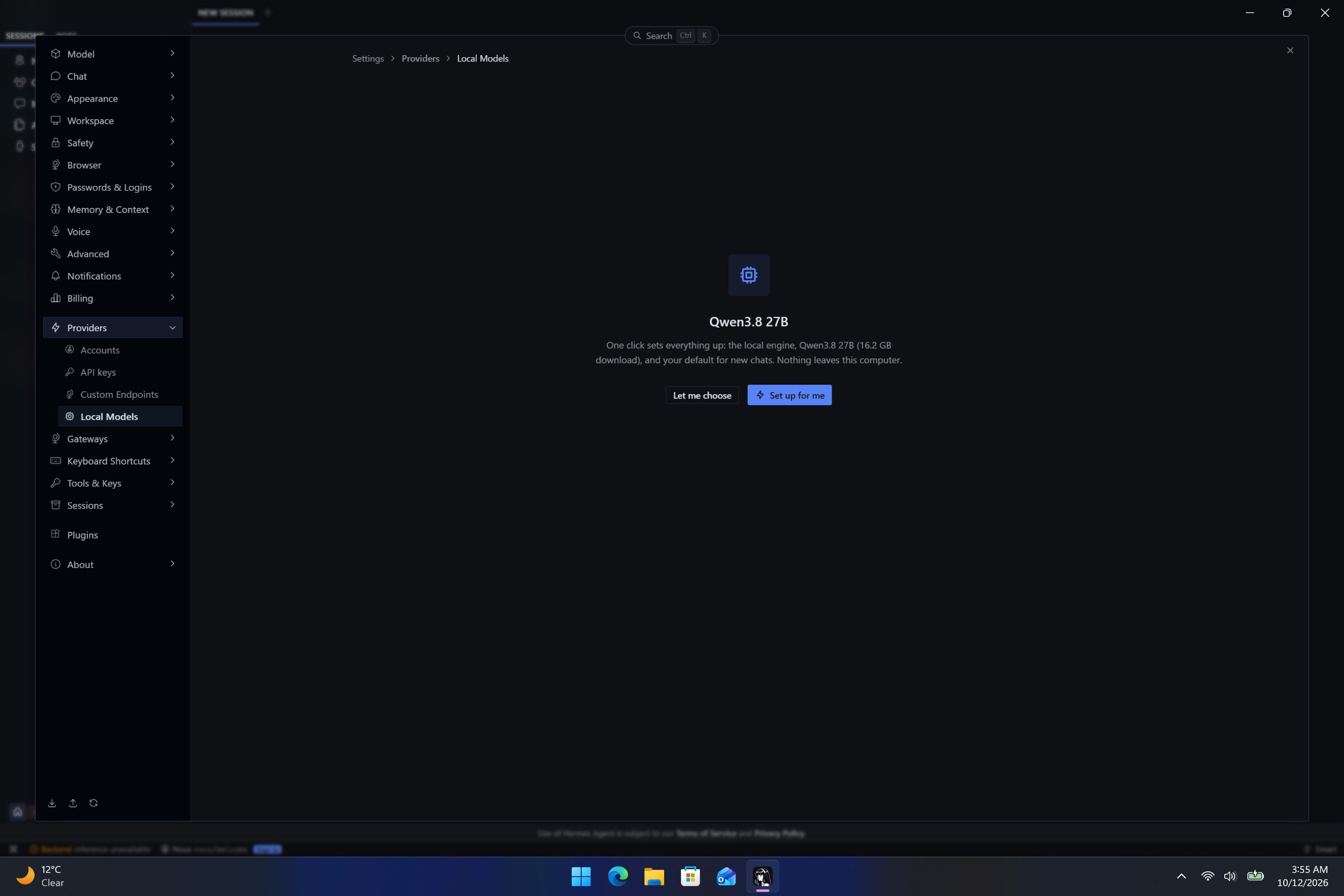 Hermes Agent does automate setting up your first local agent.