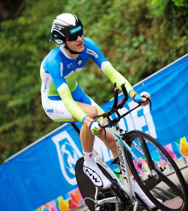 Matej Mohoric (Slovenia) rides to the silver medal