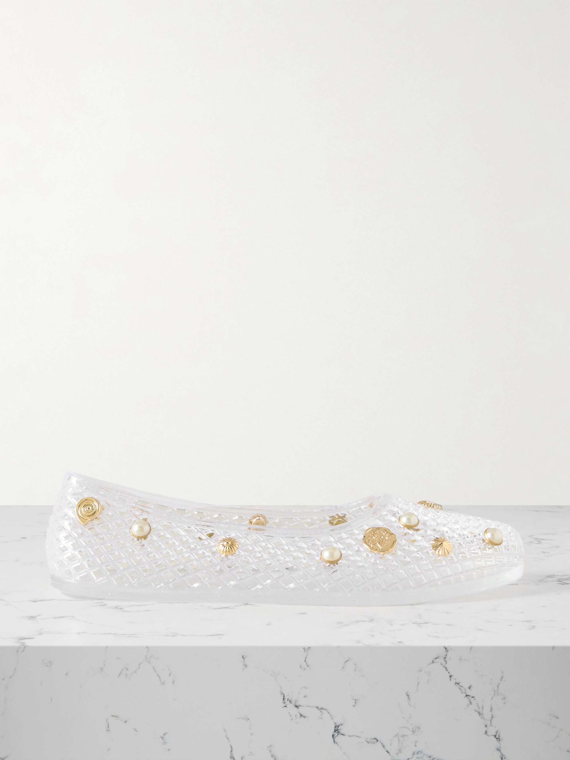 Iro Embellished Cutout Rubber Ballet Flats