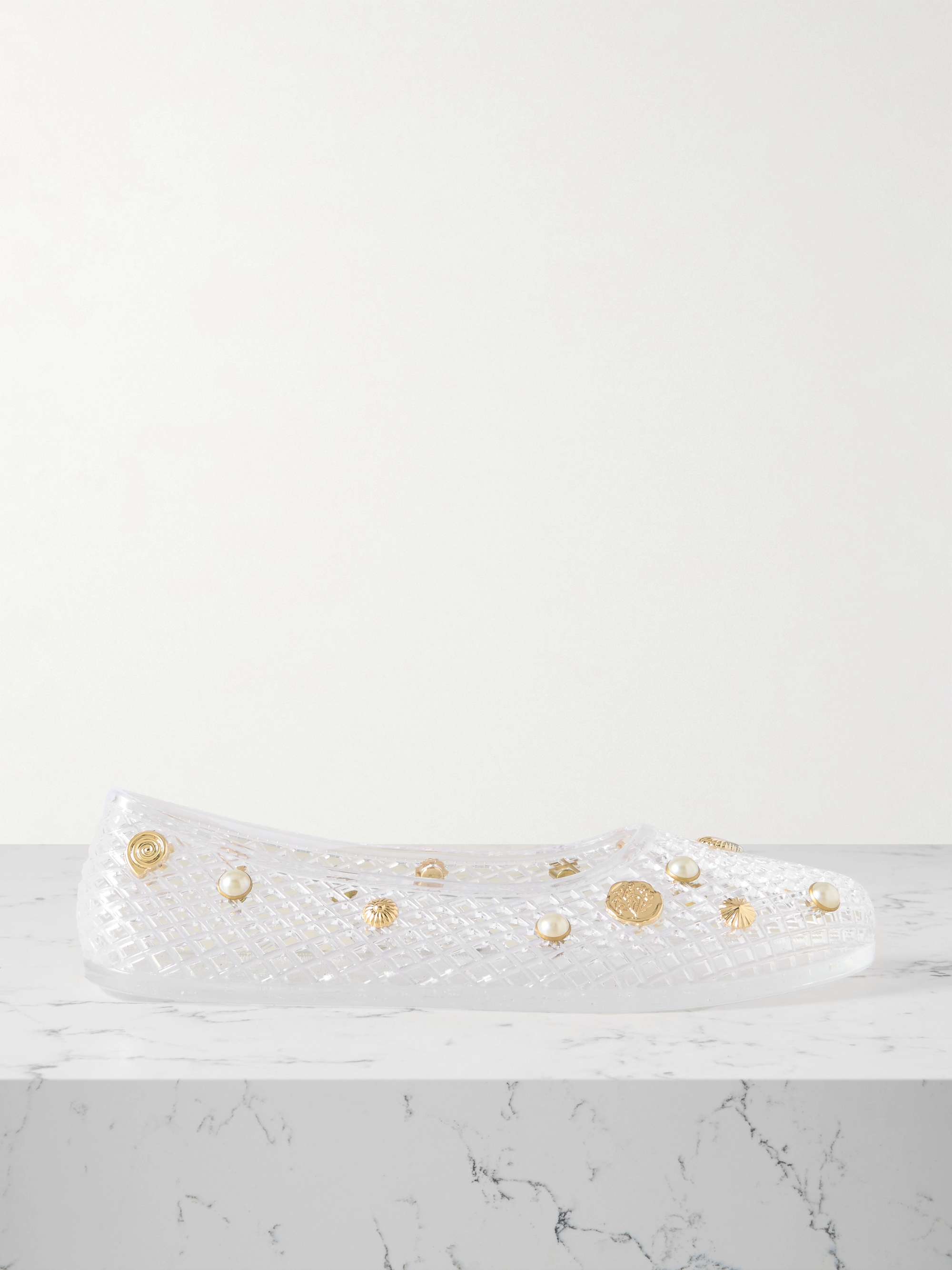 Iro Embellished Cutout Rubber Ballet Flats