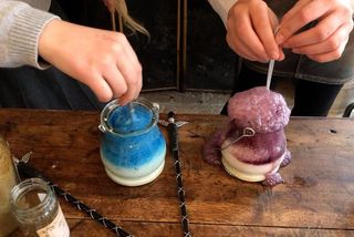 halloween kids activity of making colourful potions