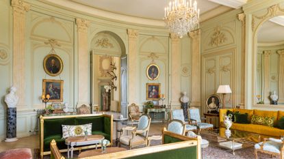 The Grand Salon at Hotel Chateau Du Grand-Luc&eacute;