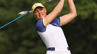 Charley Hull takes a shot in the Solheim Cup