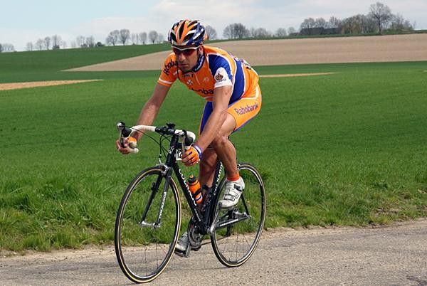 Juan Antonio Flecha (Rabobank) rides along by himself.