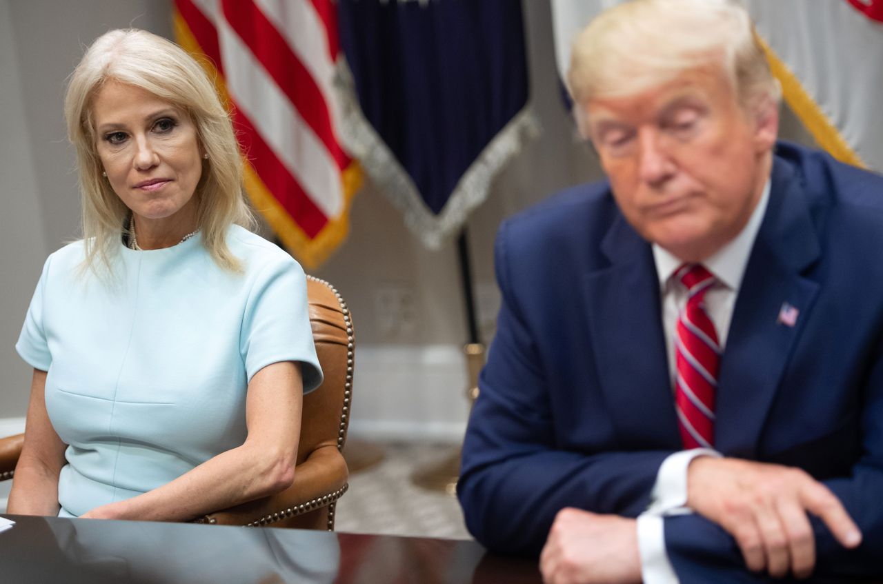 Kellyanne Conway and President Trump.