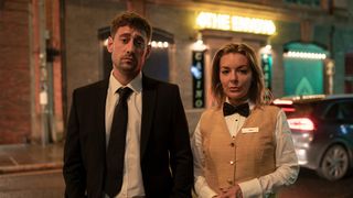 The Cage on BBC1...There's a first look (above) of Michael Socha and Sheridan Smith in the Liverpool-set drama.