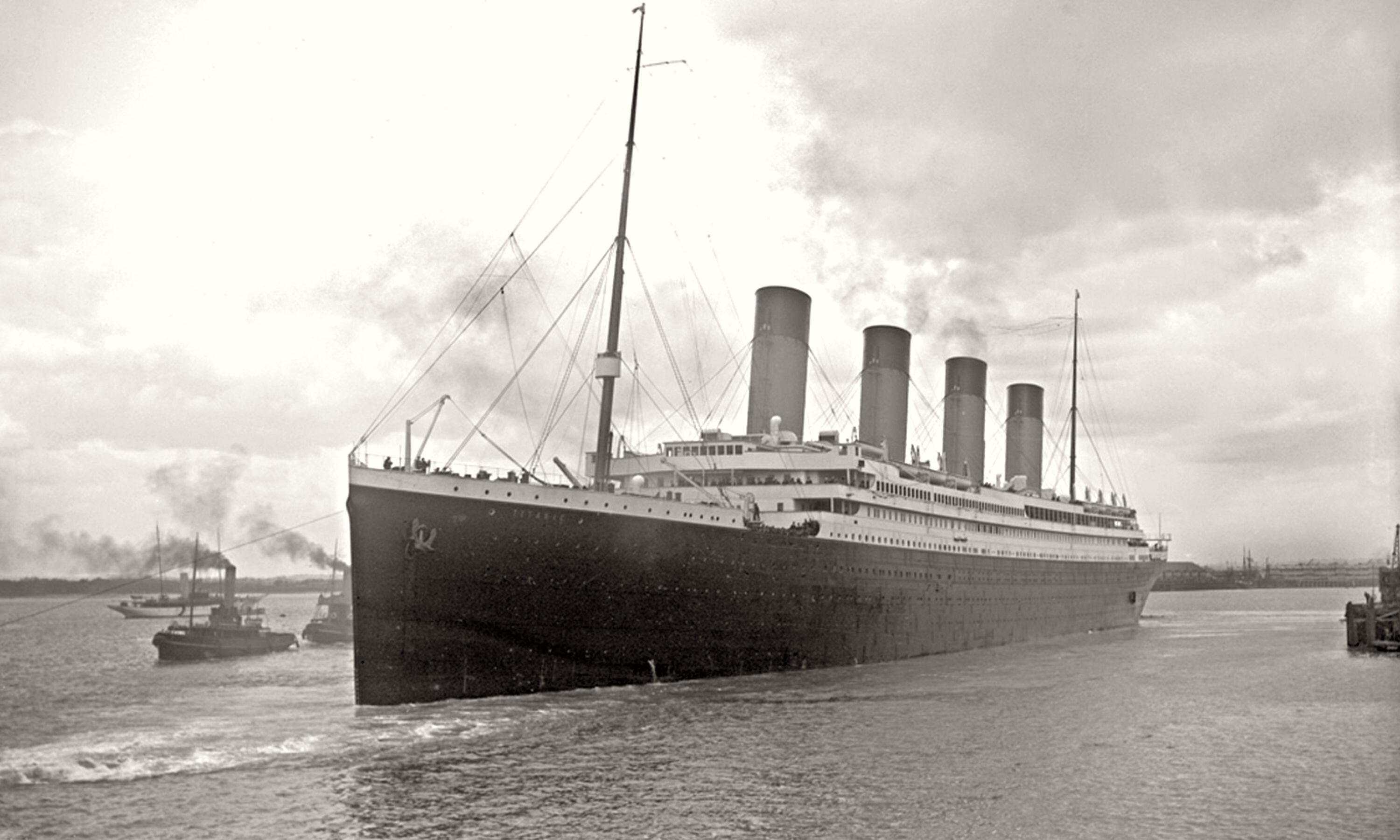 The Titanic leaving Southampton on her fateful maiden voyage on 10th April 1912