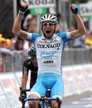 Lucky for one: Manuel Belletti (Colnago-CSF Inox) wins stage 13 of the Giro d'Italia