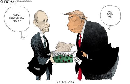 World Vladimir Putin Trump Syria middle east gift exchange