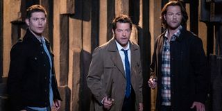 Sam, Dean, and Castiel on _Supernatural._