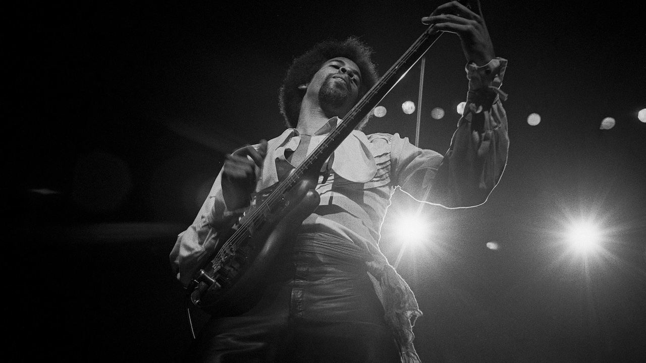 Stanley Clarke performs with The New Barbarians at The OMNI Coliseum in Atlanta Georgia on May 10, 1979
