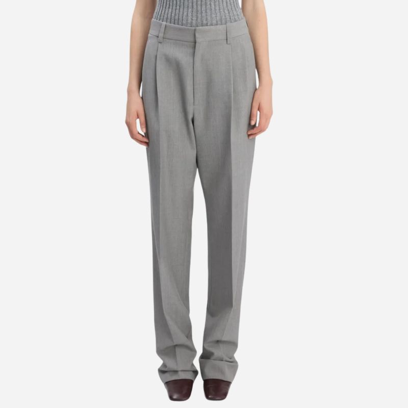 Victoria Beckhamdrop-waist straight-leg trousers on model 