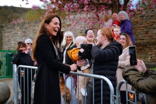 Kate Middleton with guests in Aberfan, Wales