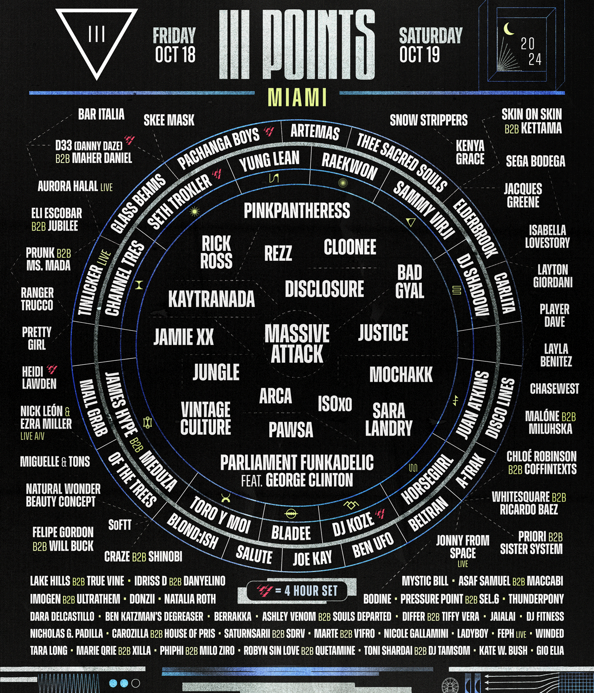 black festival line-up poster