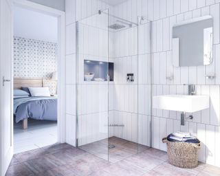 Impey showers en suite wetroom with shower screens
