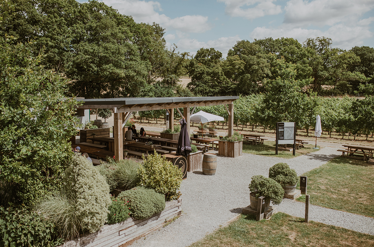 The outdoor area for The Nest at Gusbourne