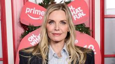 Michelle Pfeiffer wearing tailoring trends at Oh. What. Fun. New York Premiere December 2, 2025 in New York City