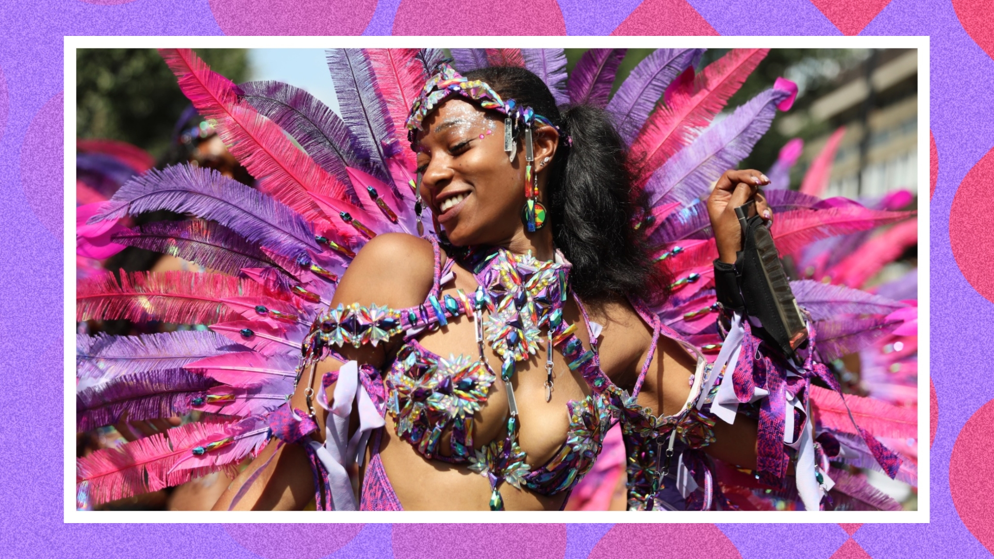 LONDON, ENGLAND - AUGUST 26: Revellers attend Notting Hill Carnival on August 26, 2024 in London, United Kingdom. The Adult parade takes place on Monday featuring floats and dancers. The Notting Hill Carnival celebrating Caribbean culture has taken place over the summer bank holiday most years since 1966. (Photo by Alishia Abodunde/Getty Images)