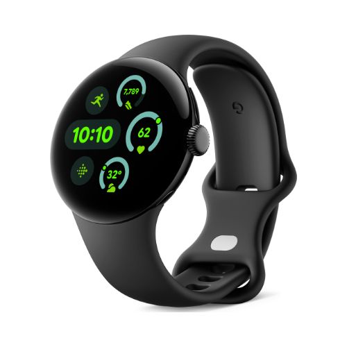 Google Pixel Watch 3 41mm Official Render - Active Band - Obsidian - Side