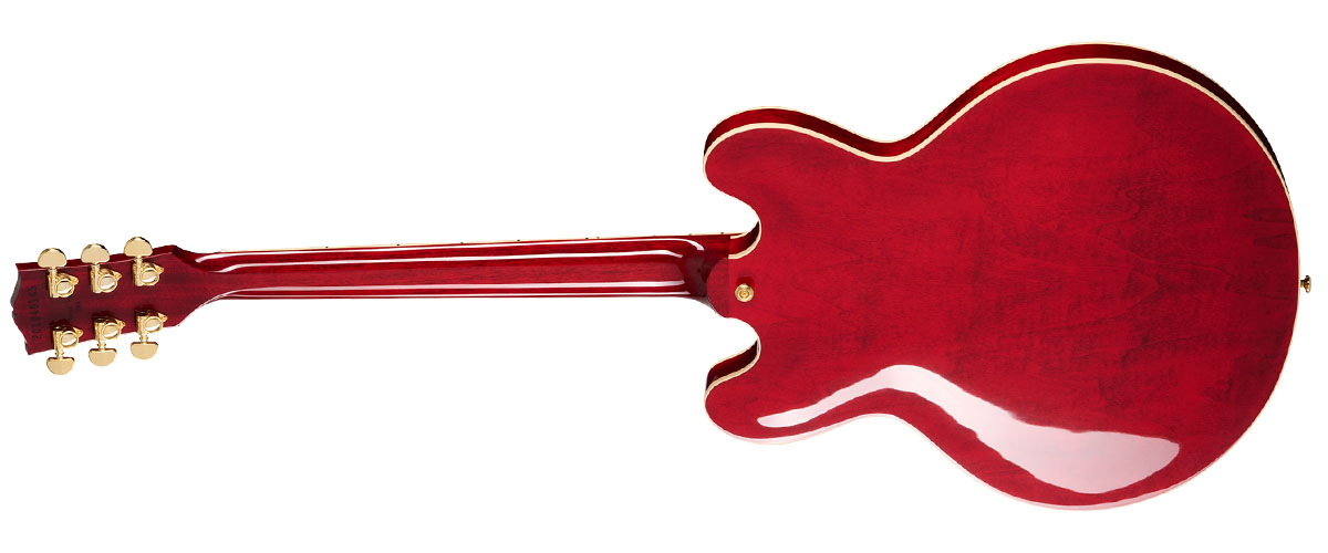Gibson Marcus King ES-345 in Sixties Cherry: the NC soul/rock phenom's new signature model is based on his 1962 heirloo, Big Red, and offers a slightly different set of specs as his Custom Shop version.