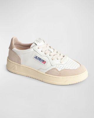 Autry Medalist Low-Top Mixed Leather Sneakers